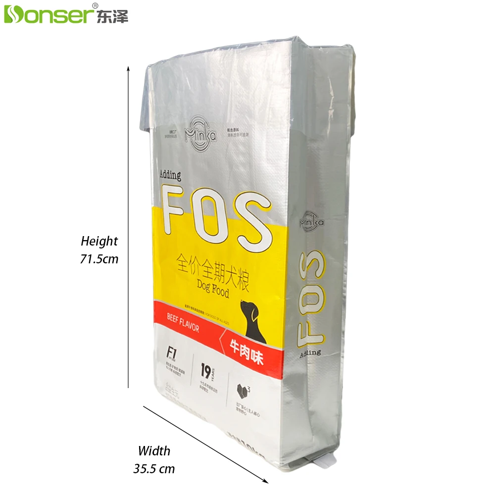 Custom 20 kg Dog Food Bags Recyclable PP Woven Bags Moisture Proof Smell Proof Food Grade 50 lb bag of dry cat food packaging