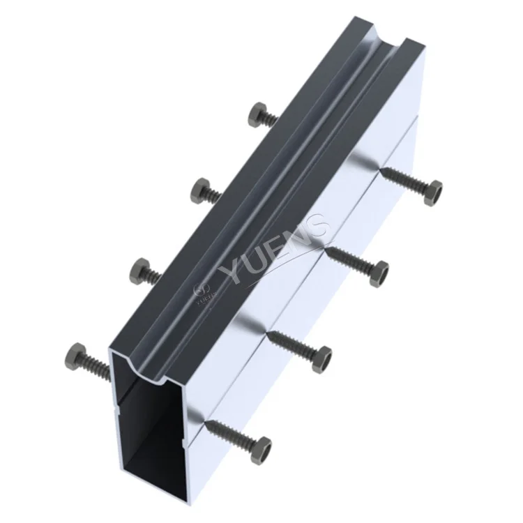 Yuens Solar Mounting Panel System Anodized Aluminum Racking Systems Rail Splice Kit 200mm Connector