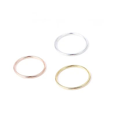 Minimalist 925 Sterling Silver Rings Single Smooth Circle Rings Simple Rings For Women Girl Gift