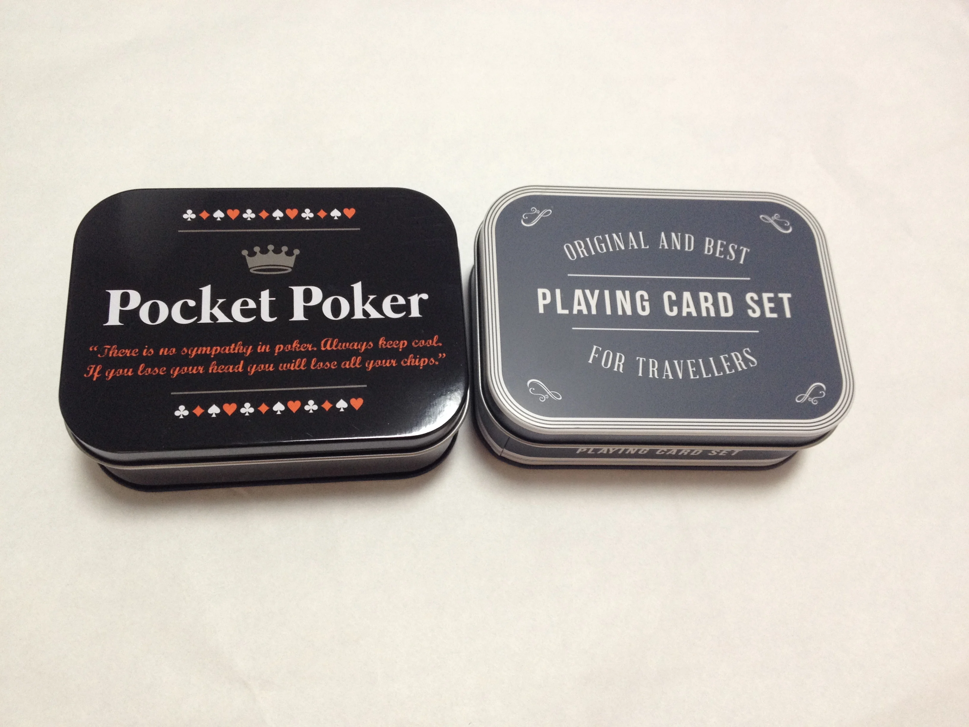 Metal tin smaller tin box for playing cards game cards