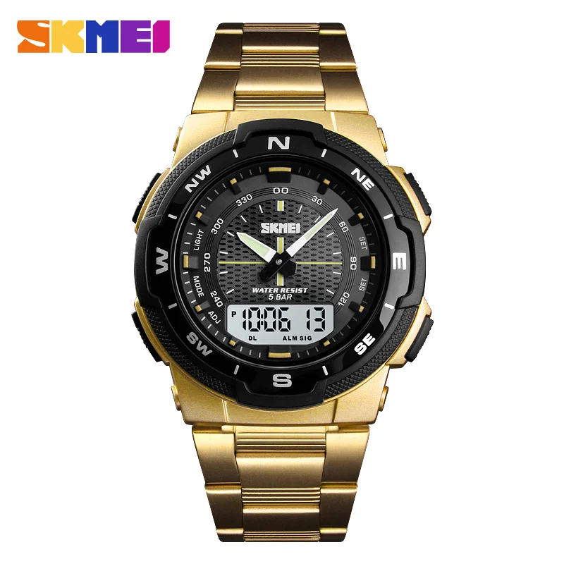 Jam Tangan Murah Hot Product Rose Gold Men Stainless Steel Watch Skmei 1370 Kol Saat