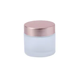 Portable frosted 5G 10G 15G 20G 25G 30G 50G 60G 100G cream glass jars for bright or matte rose gold cover