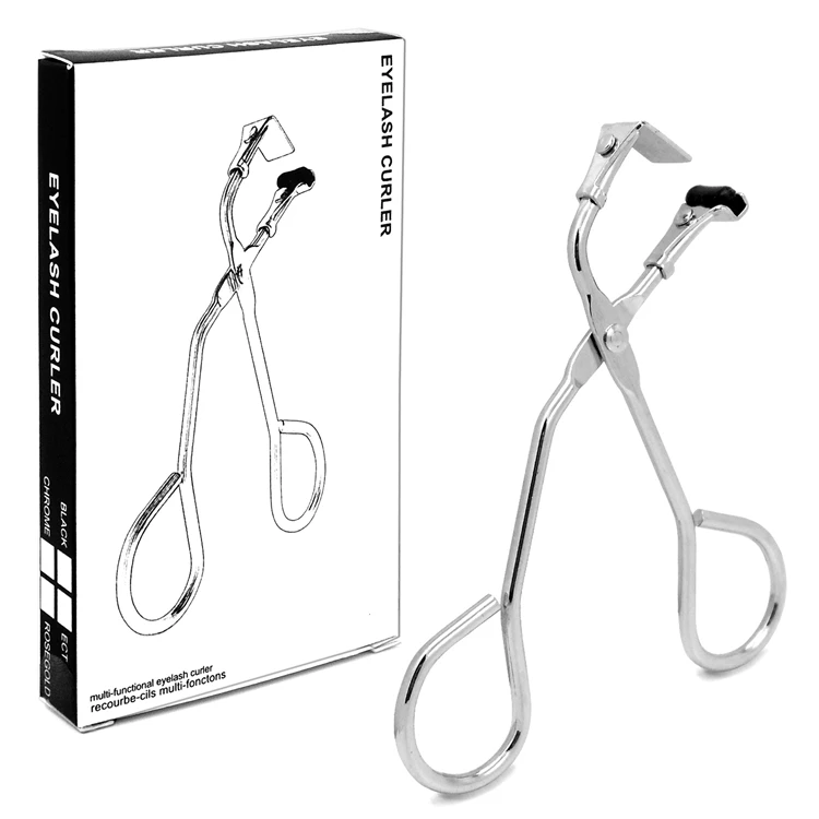 Private Label Rose Gold Partial Mini Eyelash Curler Customizable Cute Silver Black Eyelash Extension Curler with Gift Box
