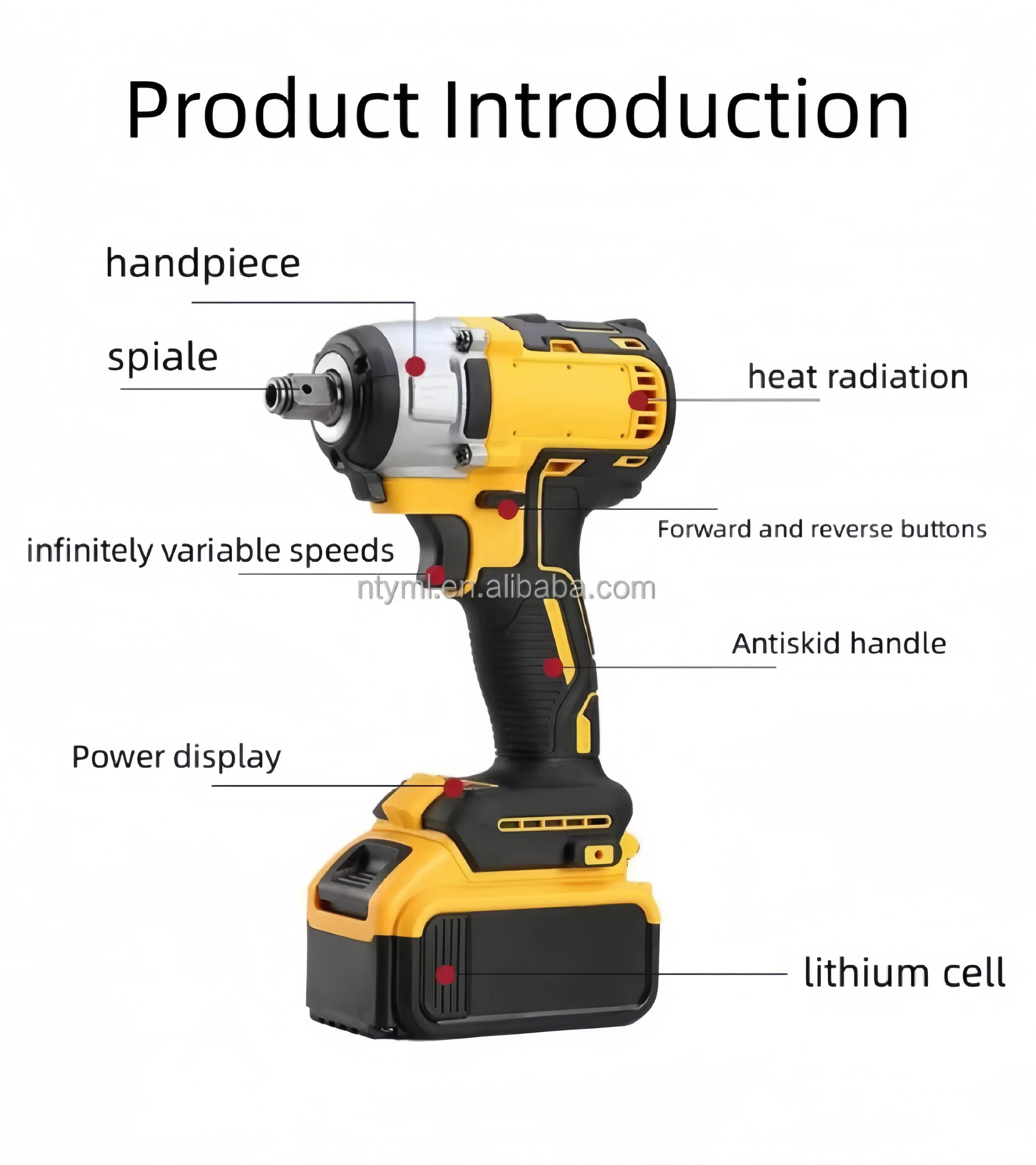 Universal 21V Cordless Electric Wrench Kit Brushless Powerful Lithium Battery Industrial Power Tools Hard Case Industrial Box