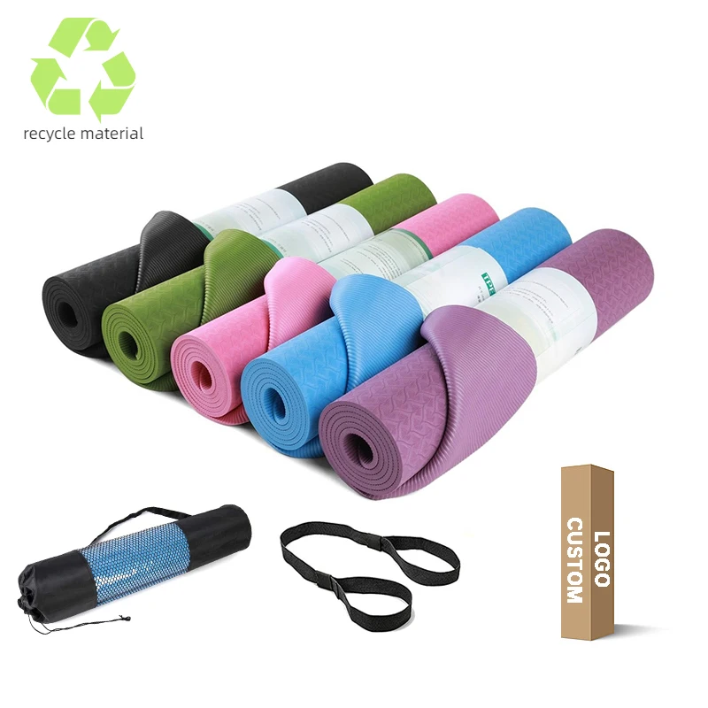 Washable Non Slip Eco Friendly Color Factory Non Slip Custom Logo Direct Sale TPE Yoga Mat