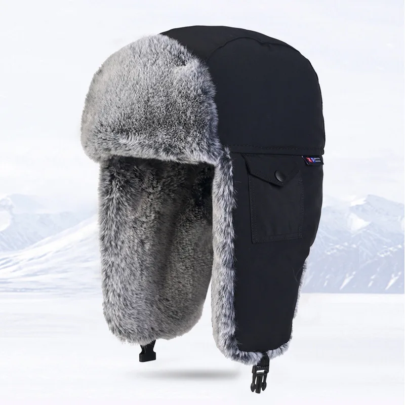 Men Women Winter Padded Earflaps Winter Trooper Hat Waterproof  Hunter Hat Cycling Outdoor Ski Warm Winter Cotton Aviator Hats