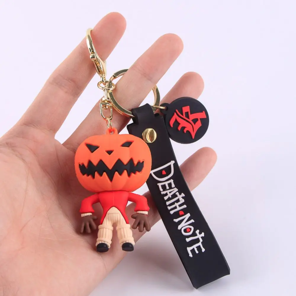 Wholesale creative PVC rubber keychain Soft pvc keyring custom funny 3D Halloween pumpkin shape keychains