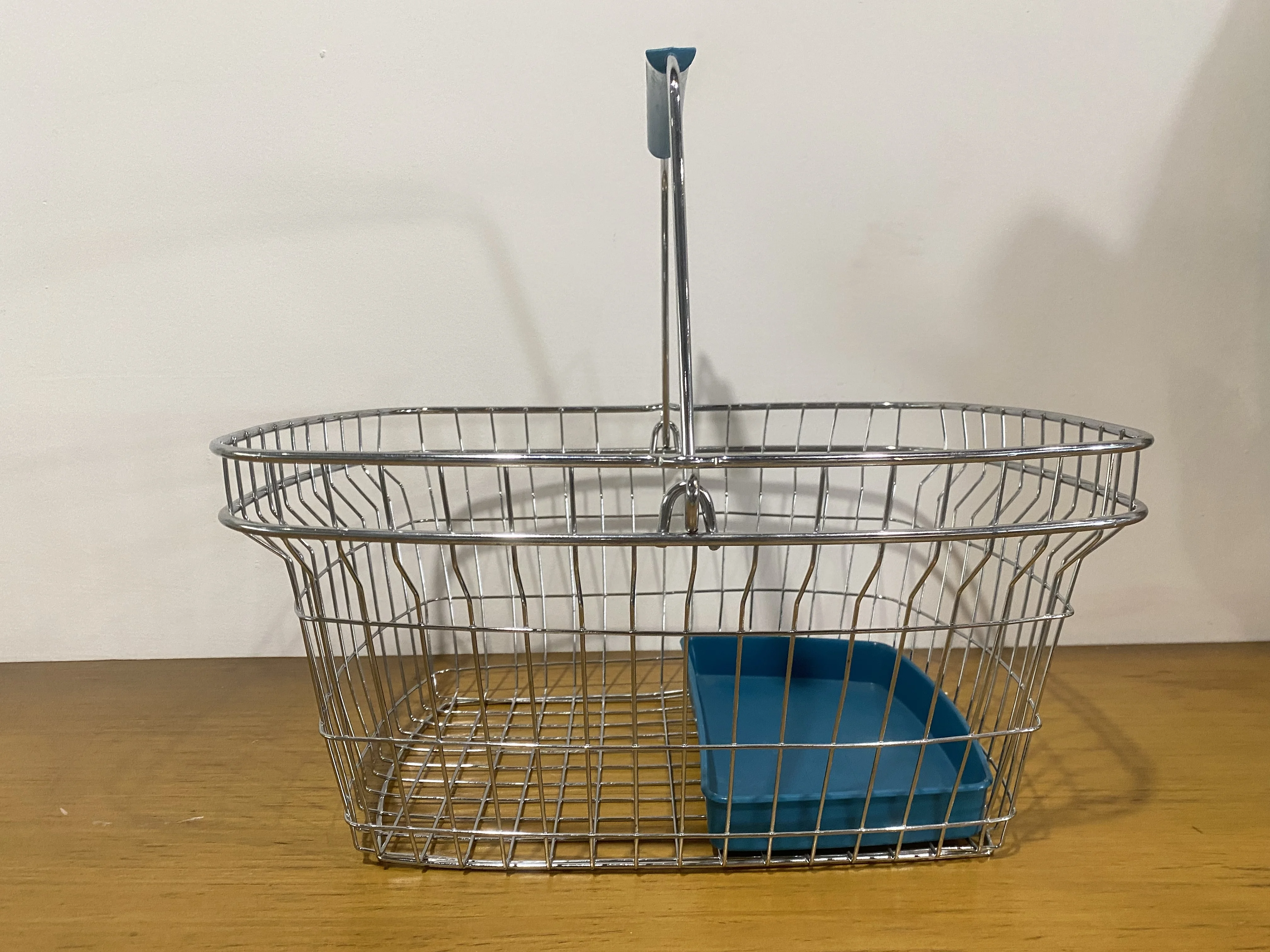 Wholesale Supermarket Chrome Wire Shopping Basket Handle Basket With LOGO