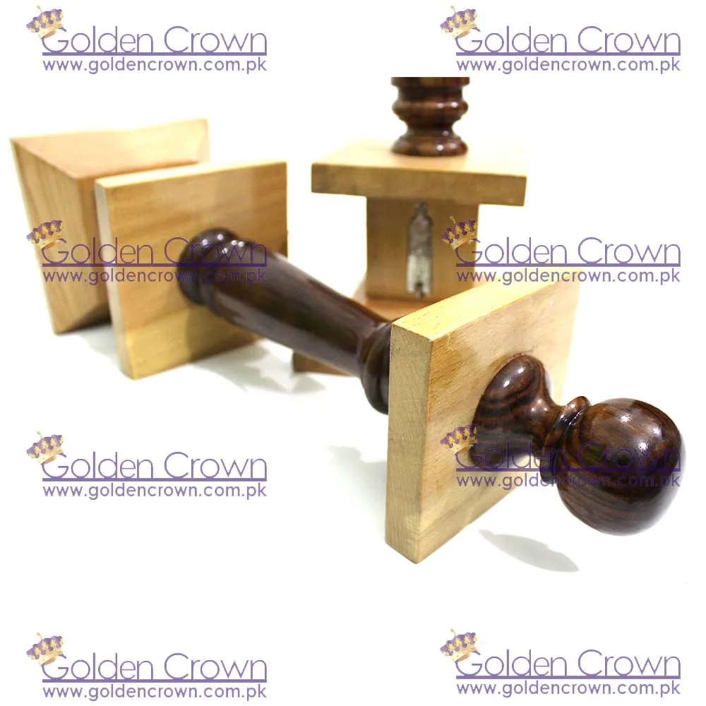 Masonic Wooden Column with Senior and Junior warden jewels | Masonic Column Supplier