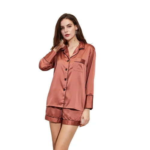826 Wholesale Ladies Pajamas High Quality Comfortable Soft Women Satin Pajamas Ladies Night Sleeping Wear