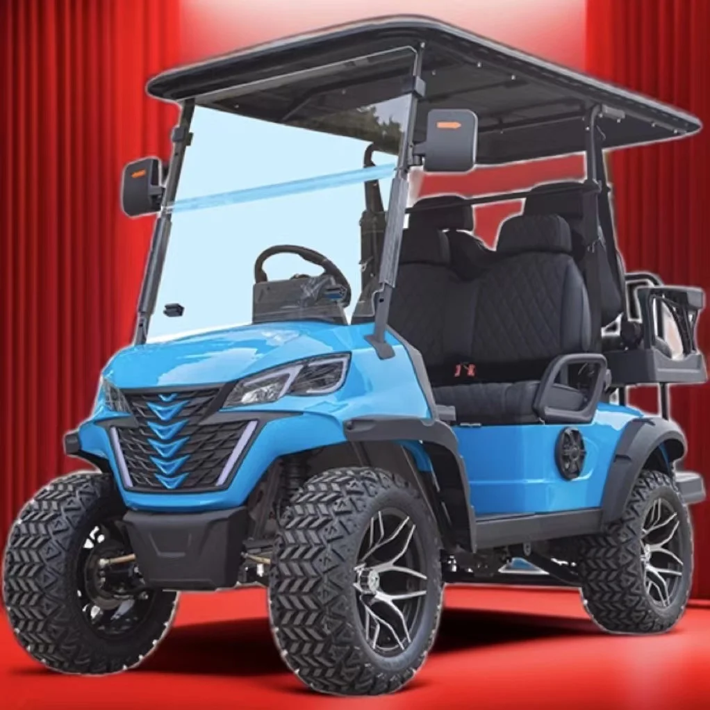 2+2 Seats 72 V Battery 5 KW motor Four-wheel Front disc-Rear Drum  Electric New Energy Golf Cart
