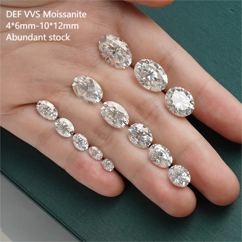 Starsgem Factory Moissanite GRA Certificated 5*7mm 7*9mm DEF VVS White Moissanites Loose Diamond Oval Moissanite