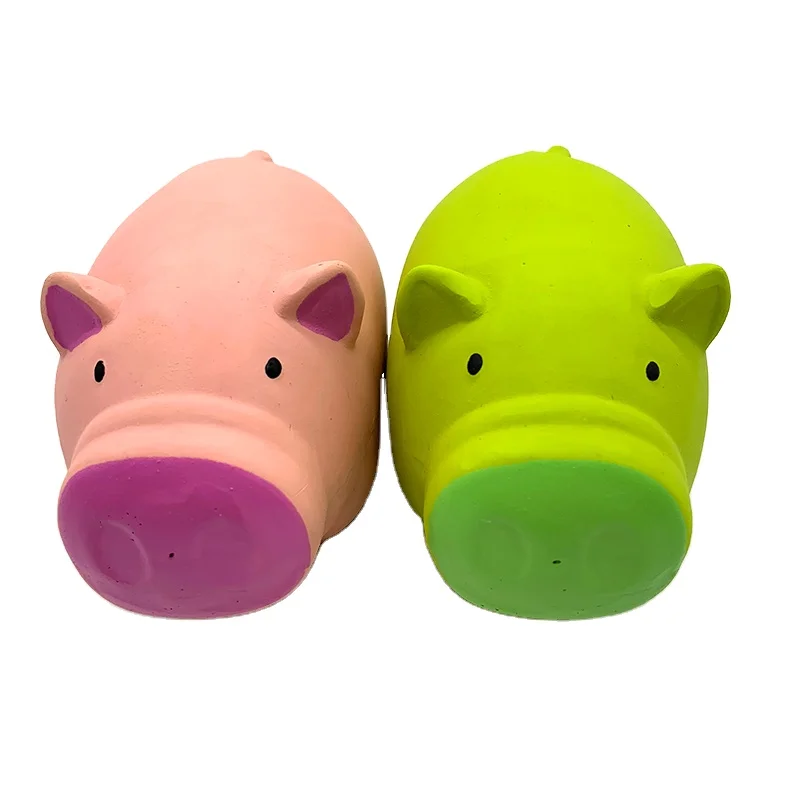 Lovely piggy dog toys squeaky latex rubber pet toys Eco-friendly  dog chew and play toys for puppy dogs