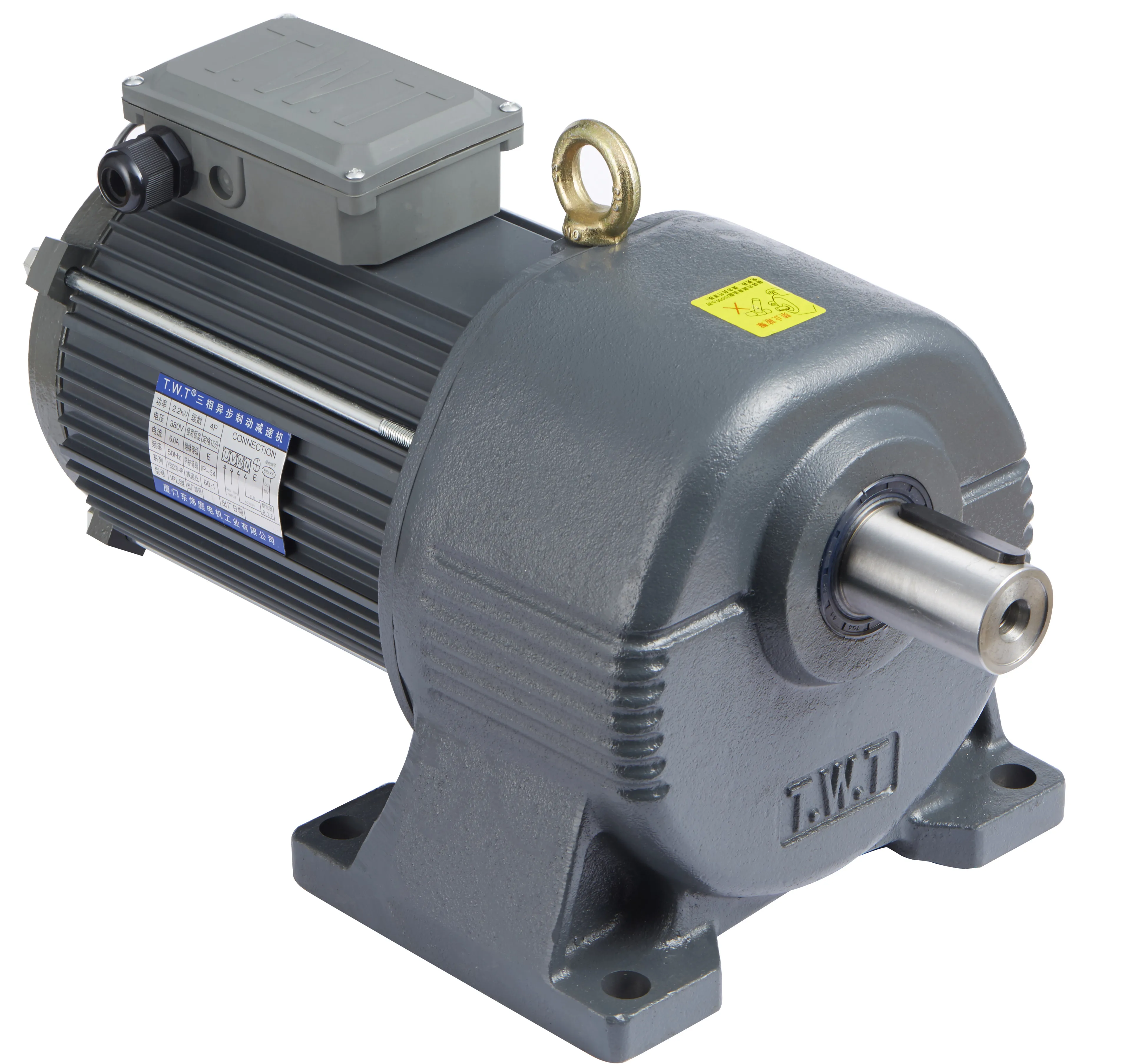 low rpm high torque 3 phase vertical foot mount brake magnetic electric AC gear induction motor