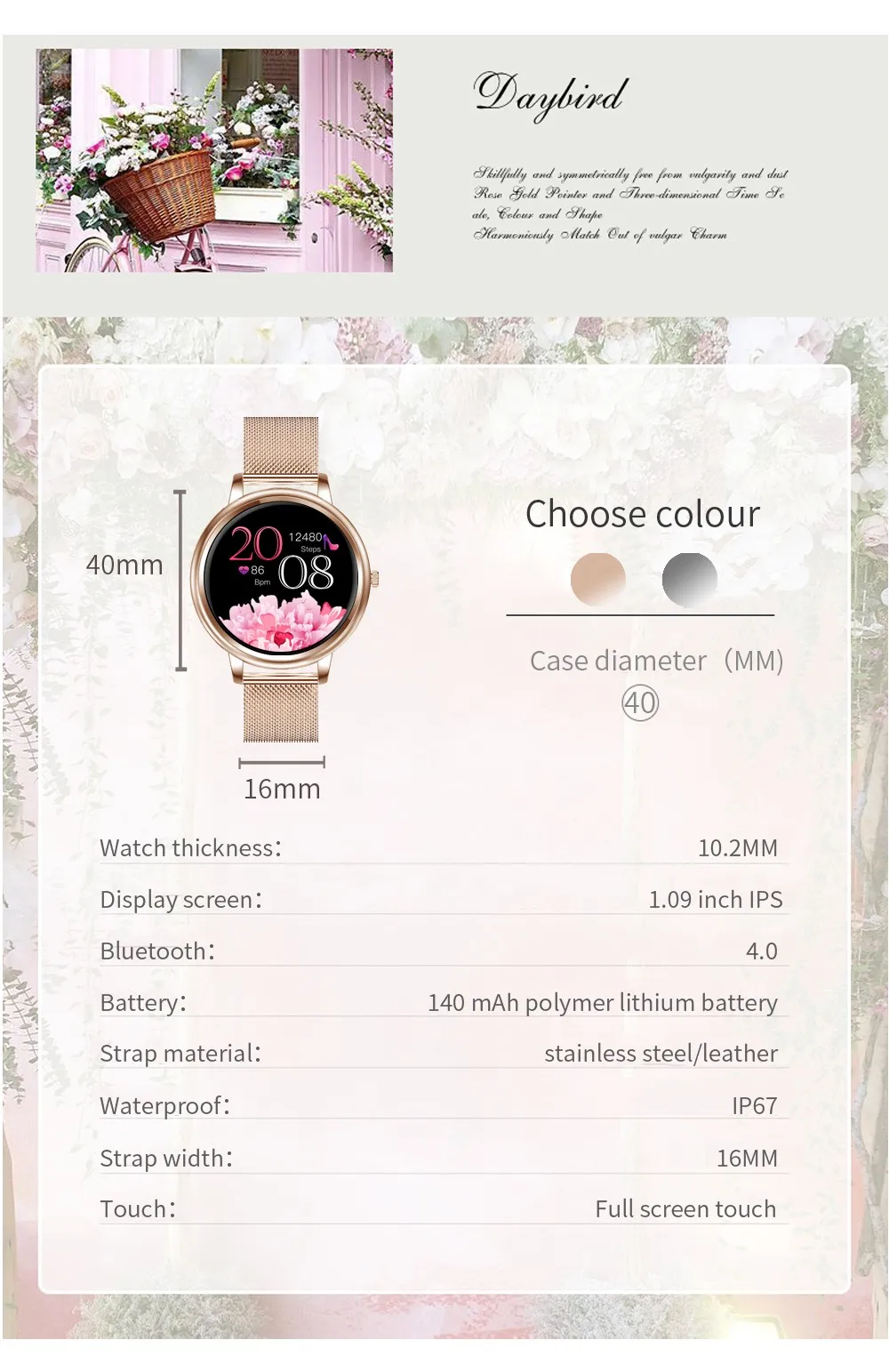 Customized Logo Men Women Smartwatch Sport Android IOS Smart Watch Round Screen Mobile Phone