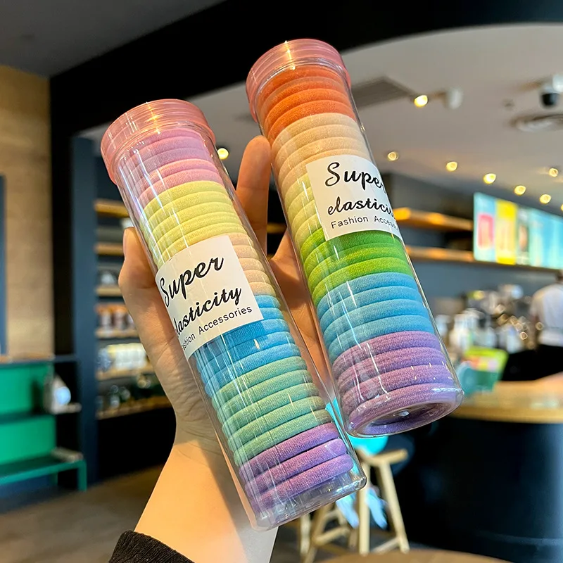 30Pcs/Set Women Girls Colorful Nylon Elastic Hair Bands Ponytail Holder Rubber Bands Scrunchie Headwear Hair Accessories