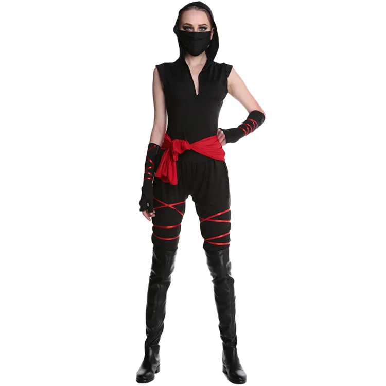 Sexy Ninja Costumes Japan Samurai Cosplay Anime Halloween Costumes for Women Adult Warrior One-Pieces Jumpsuits Carnival Dress