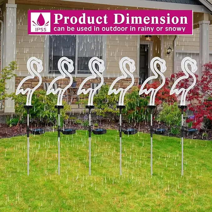 Outdoor Waterproof Solar Garden Neon Lights Pathway Lawn Patio Yard Walkway Lighting Decorations Solar flamingo Led Stake Light