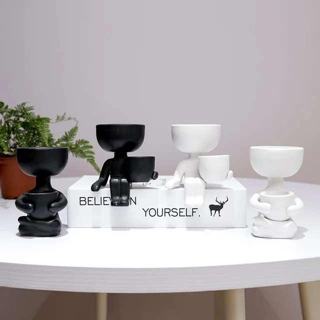 Humanoid ceramic flower pot creative crafts vase home decoration flowerpot decor gift