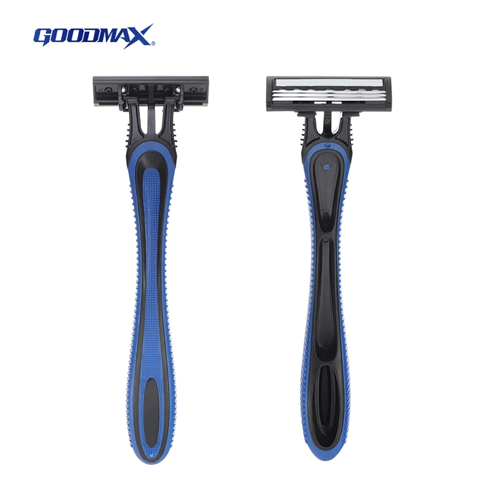 New Design Stainless Steel Blades Blue Disposable Safety Shaving Razor Men 3 Blade Razor