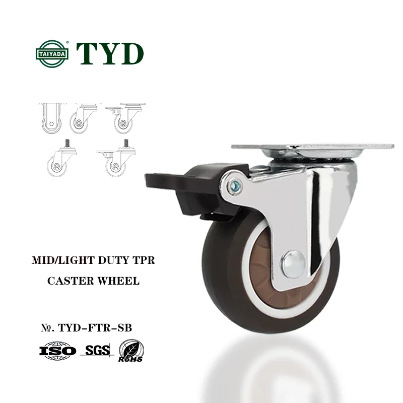 OEM Factory Furniture Wheel Castor Chair Small Swivel Caster Wheel with Brake for Furniture 25mm 32mm