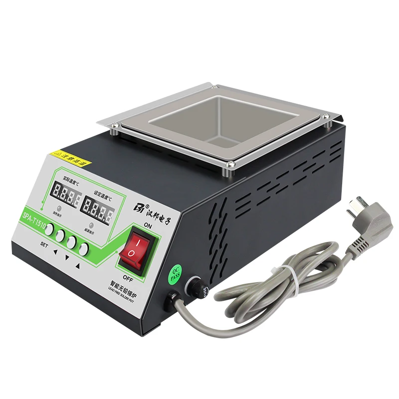SPA-S1010 Lead Free Soldering Pot 700W Industrial Dual Digital Display Constant Temperature Pure Titanium Tin Melting Furnace