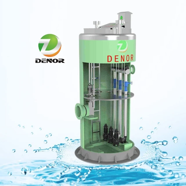 FRP or GRP or PP Integrated Rural Municipal Pipe Network Sewage and Rainwater Lifting Pumping Station