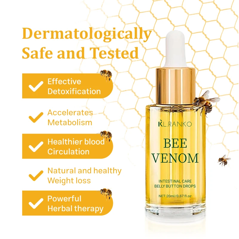 Wholesale Bee Venom Weight Reduce Intestinal Detox Care Belly Button Drops Natural Body Care Fat Weight Loss Serum