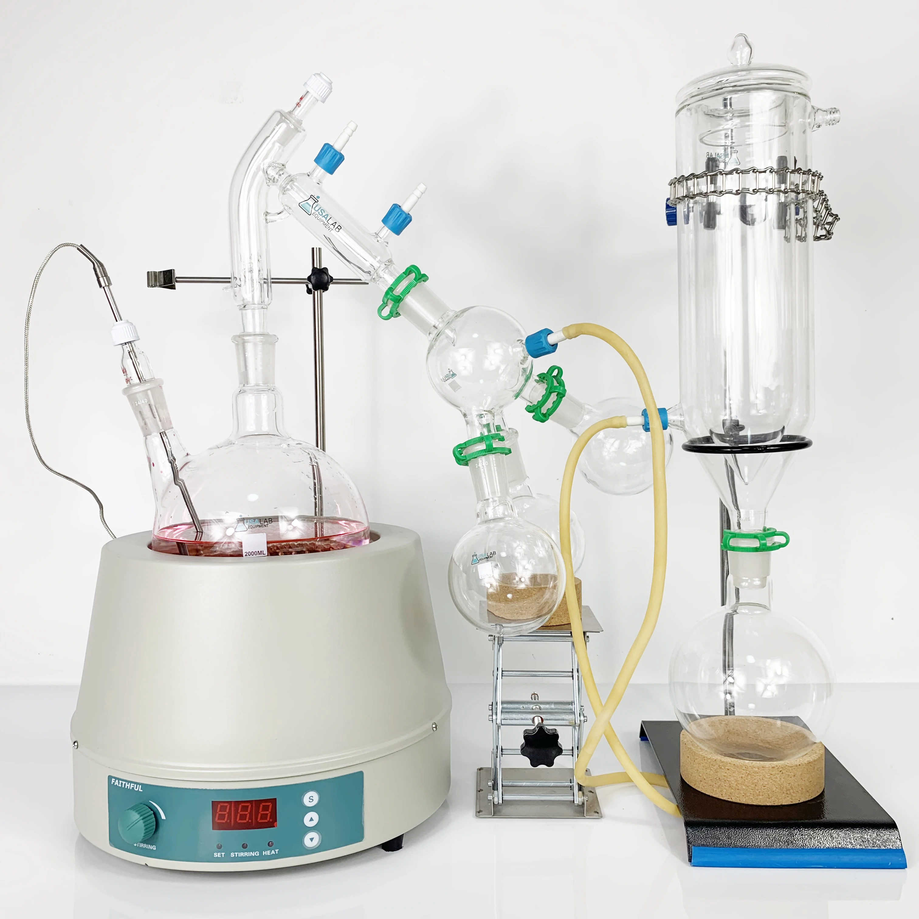 Laboratory Instruments Digital Display Distillation Extraction Essential Oil Extraction Kit 2L Short Course Distillation
