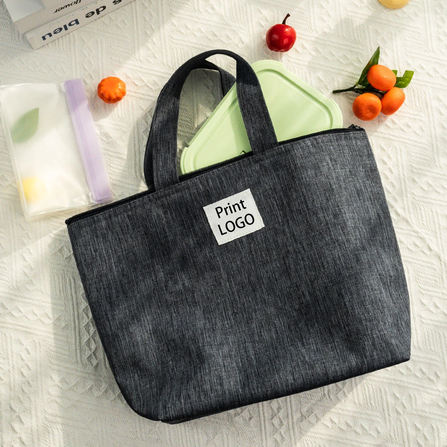 Best Selling Lunch Tote Bag Women Men Work Beach Picnic Portable Denim Waterproof Insulated Stand Cooler Bag Sup With Cloth Logo