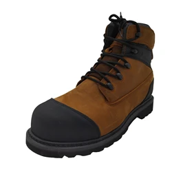 High Quality Nubuck Leather Rubber Outsole Industrial Safety Shoes Goodyear Welt Safety Boots