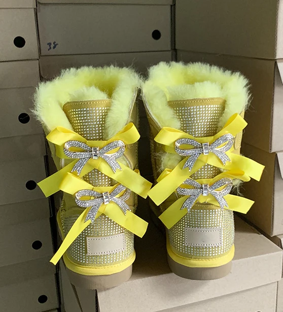 2022 Модные Дизайнерские Сапоги для снега Bling Shoes boot женская обувь