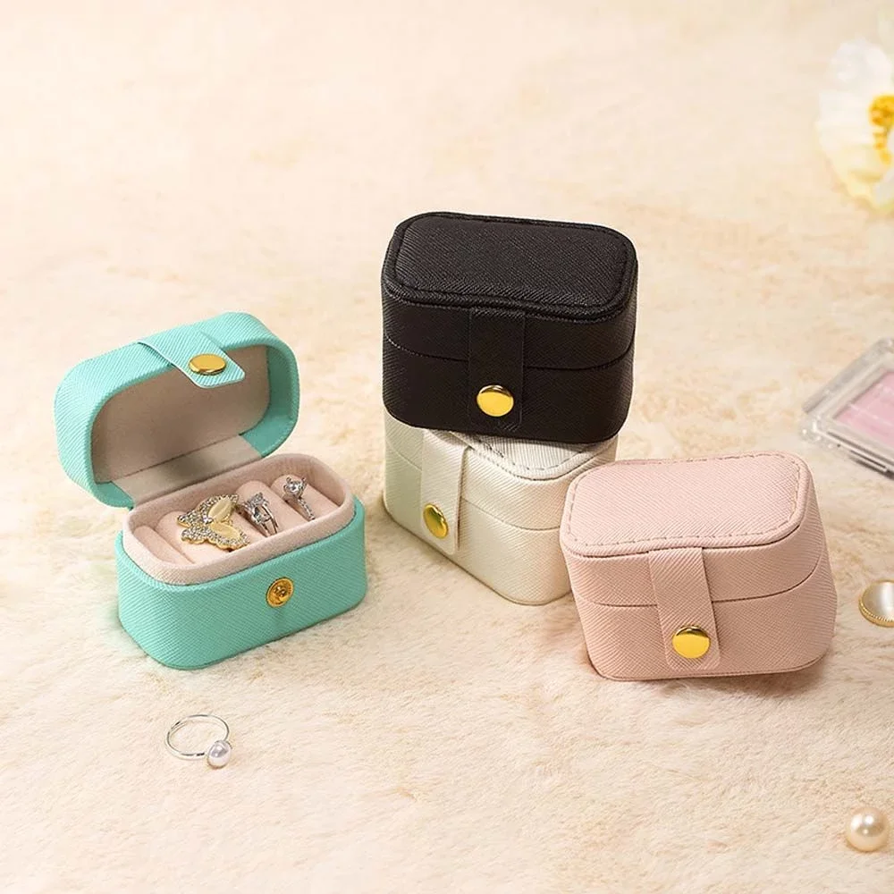 luxury portable storage organizer case gift boxes velvet small travel jewelry box