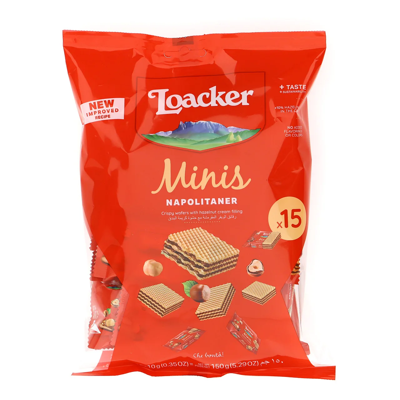 Authentic Loacker Minis Delight - 150g x 7 Napolitaner Miniatures - Tiny Treats with Bursts of Hazelnut Flavor