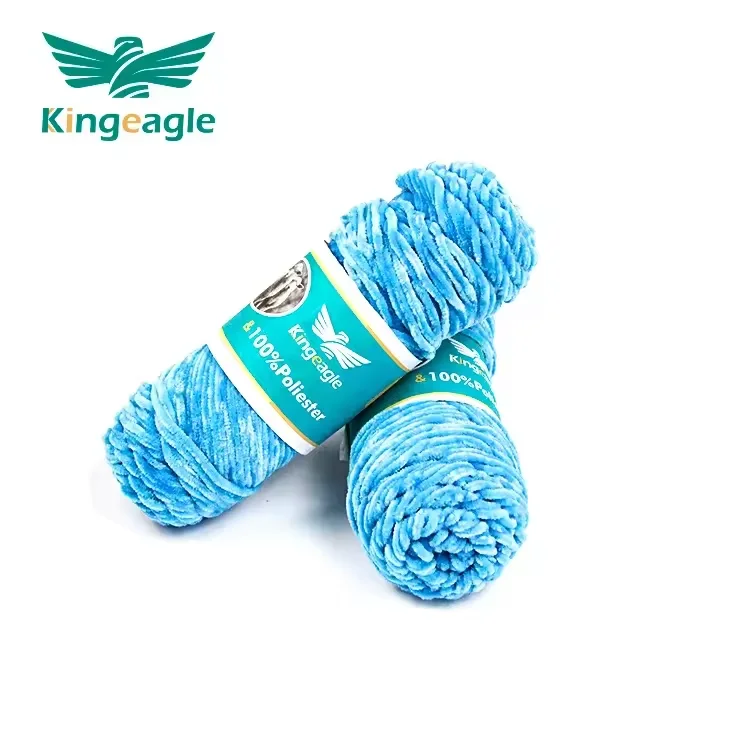 Kingeagle Hot Style 1ply Jumbo Hand Knitted Soft Wool Bulky Thread Crocheting Fuzzy Velvet Wholesale Chenille Yarn