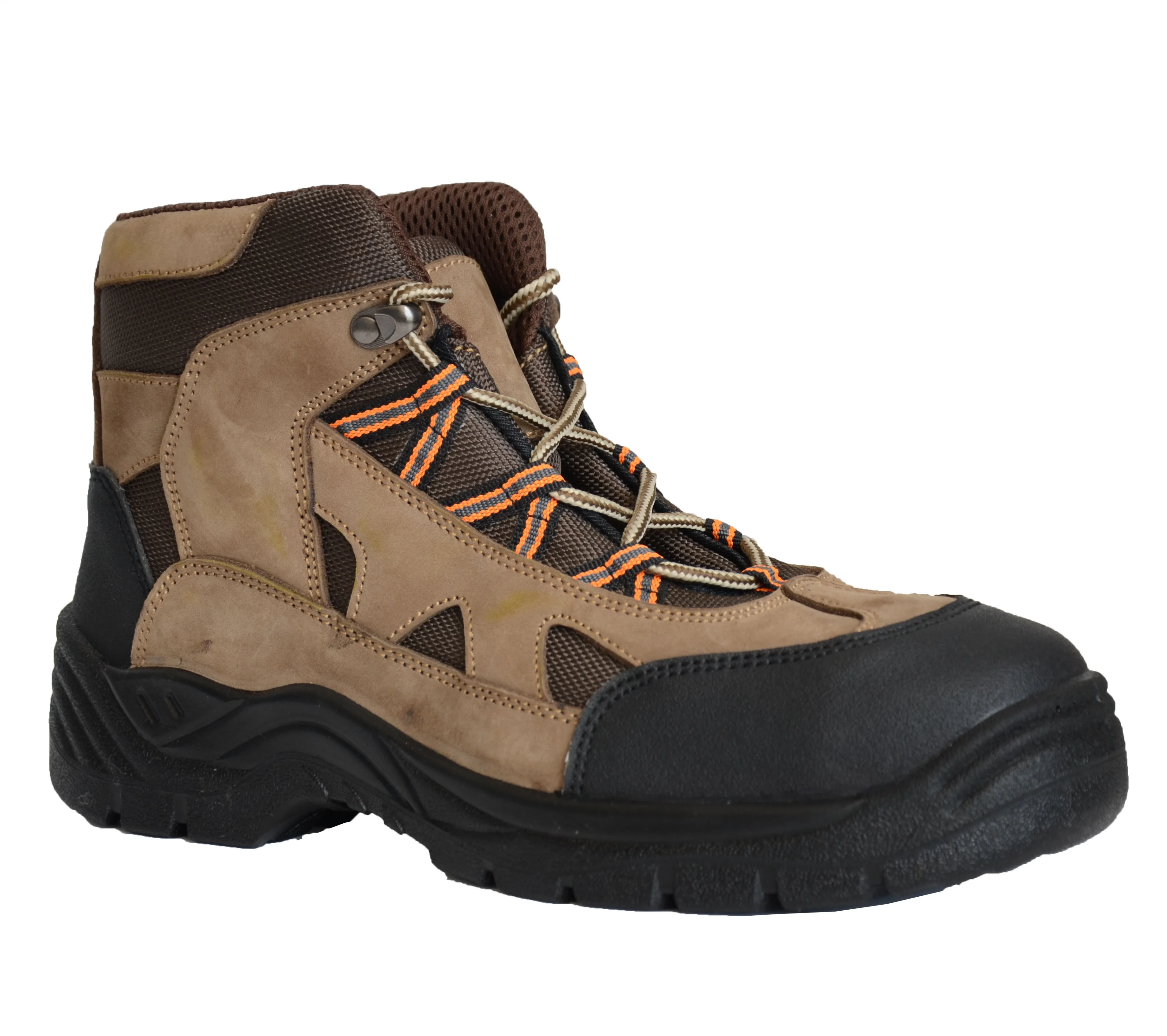 High Cut Nubuck Leather Upper PU Injected Outsole Safety Boots for Workers