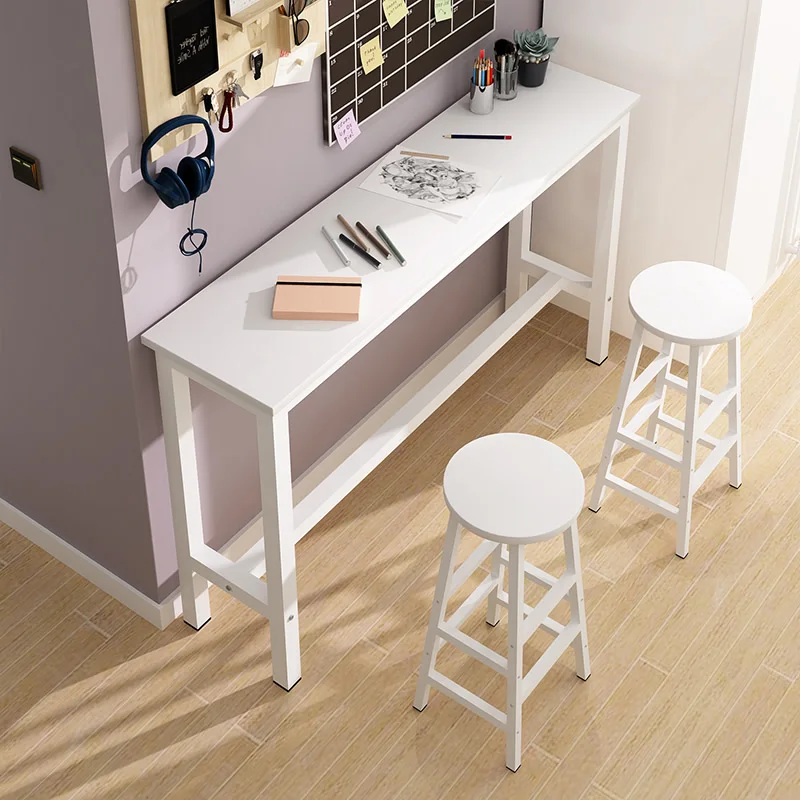 
Simple Modern Wooden Gold Casual Writing Desk Bar Furniture High Top Tables For Living Home 