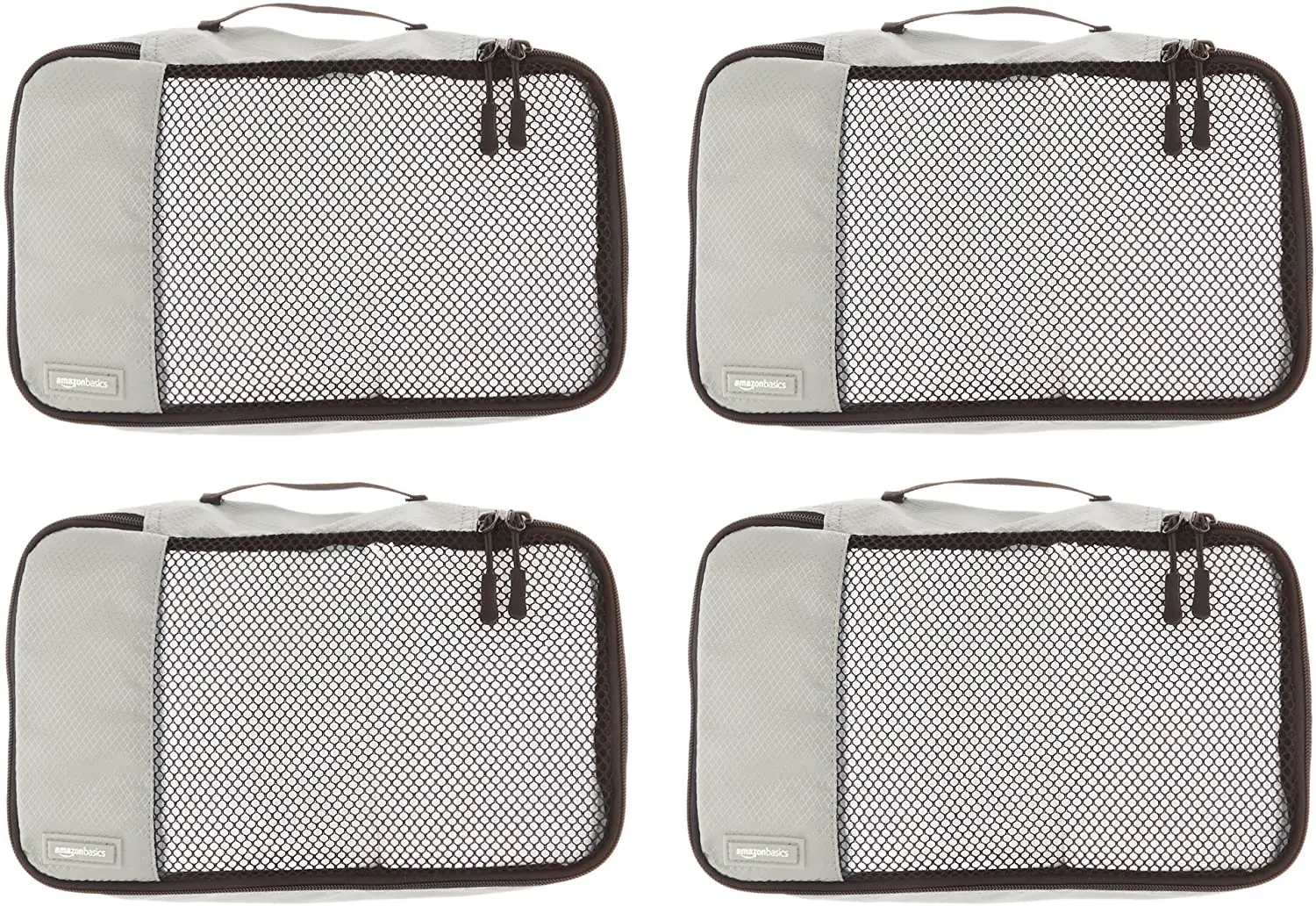 New design wholesale Small Packing Travel Organizer Cubes Set thin makeup brush holder bag storage packing bag Gray