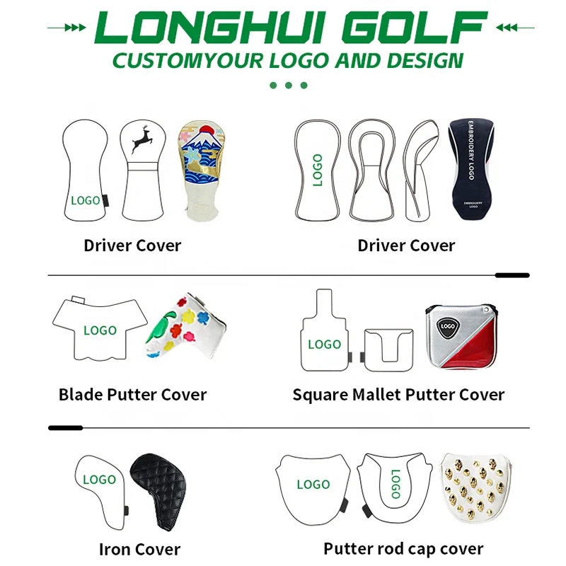 Custom Golf Head Covers Club Wood Driver Cover Set Golf Headcover