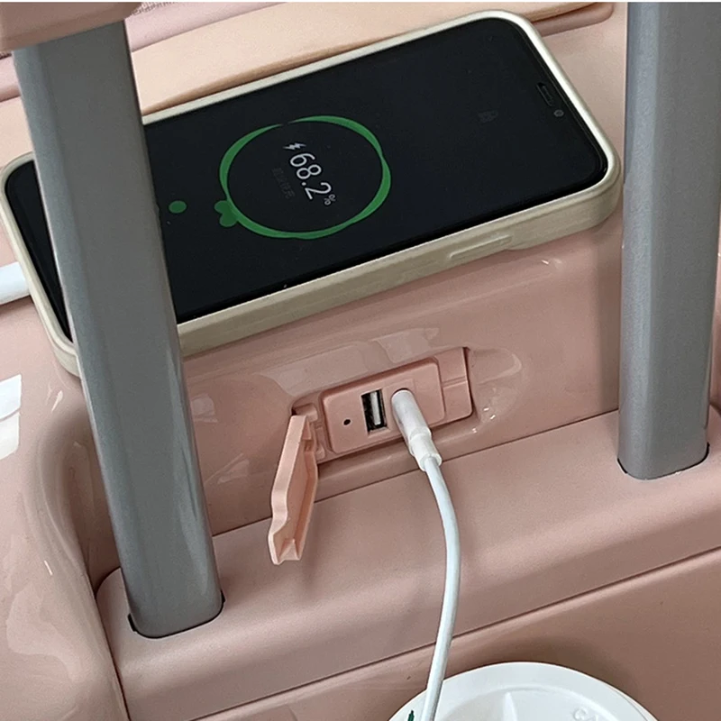 High appearance round suitcase with USB bubble Ice cream travel suitcase with tsa lock 360 degree universal wheels