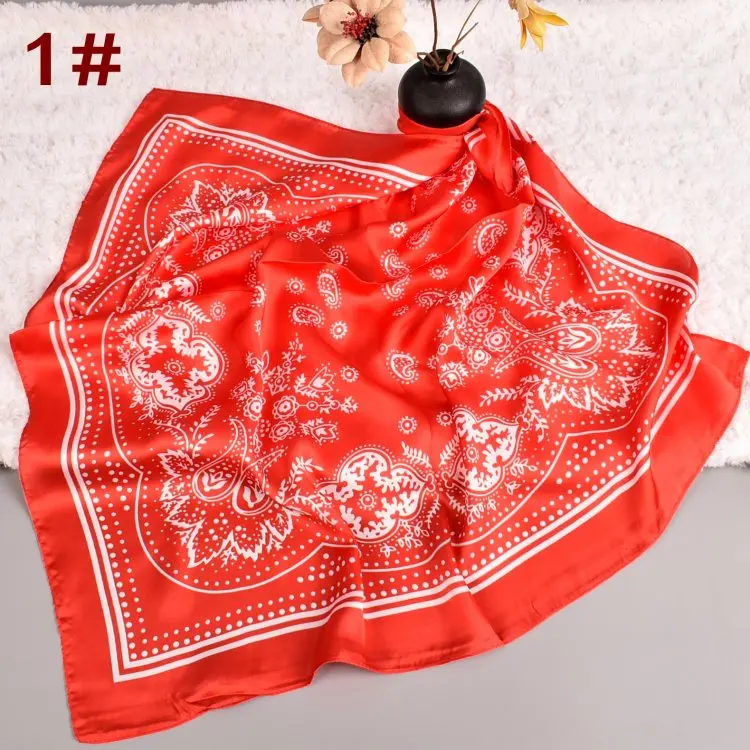 New high quality  paisley pattern scarf wholesale fashion  silk-like women   70 Satin Square scarves