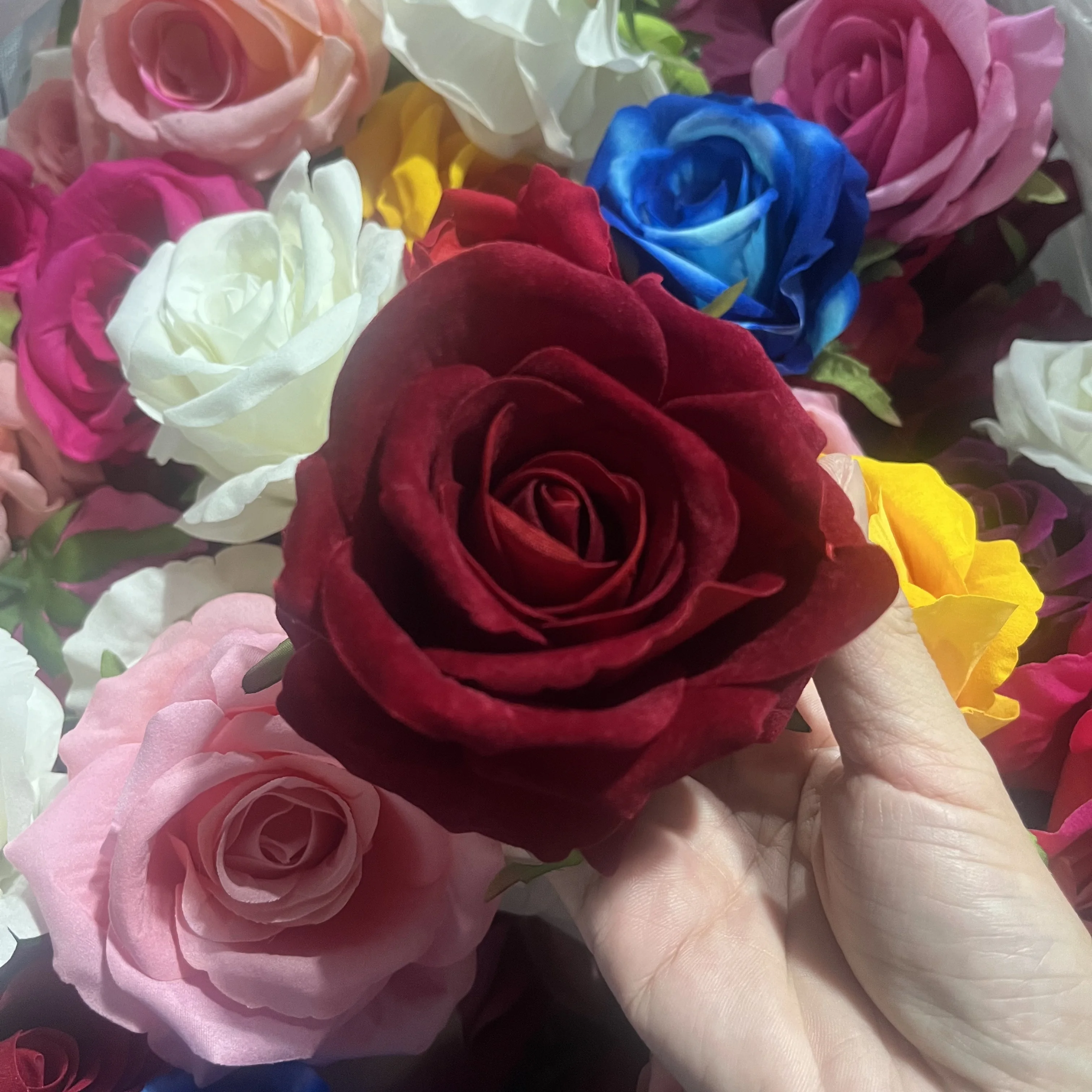 10cm Flannelette Rose Cake Decorating Artificial Flowers for Wedding Decoration Home Decor Flower