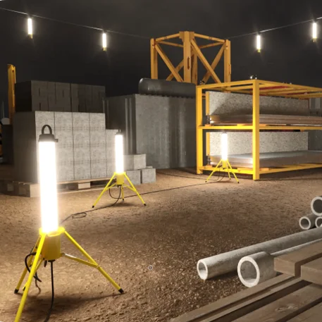 New Product Outdoor Hanging Portable  Connectable IP54 65W Construction Site Camping LED 360 Beam Angle Cylindrical Work Light