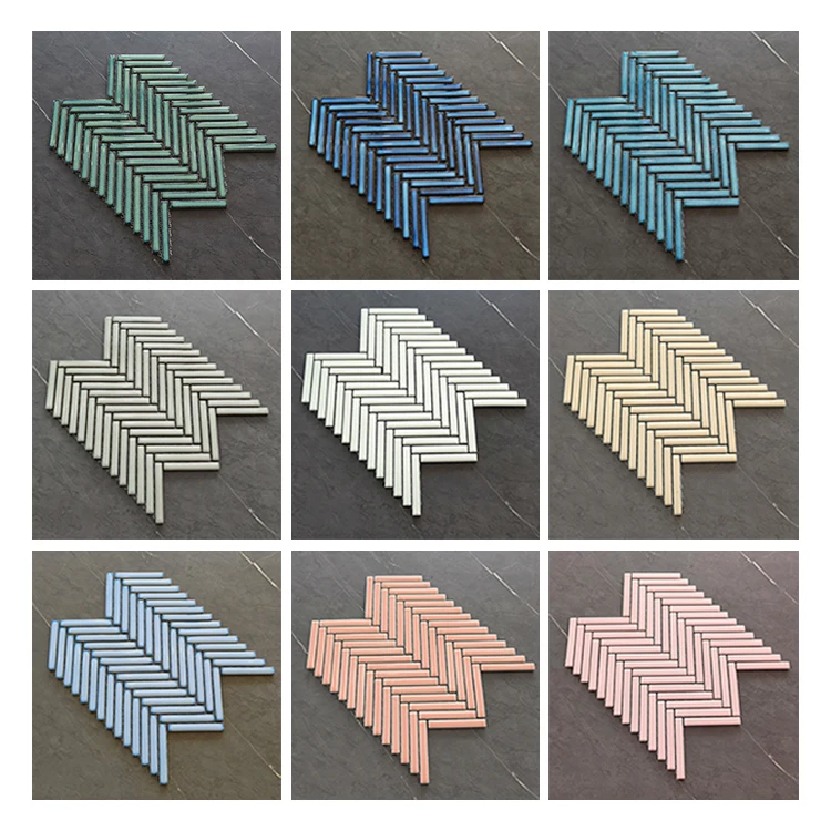 Wholesale Living Room Decor Mosaic Porcelain Wall Tile 60X60 white grey marble mosaic tiles herringbone Mosaic