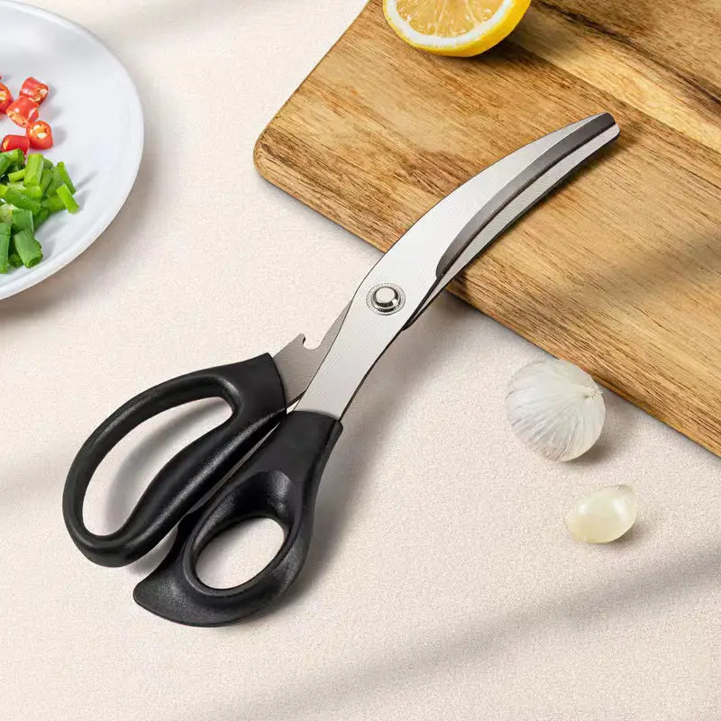 Multi-functional stainless steel Korean barbecue scissors, kitchen scissors