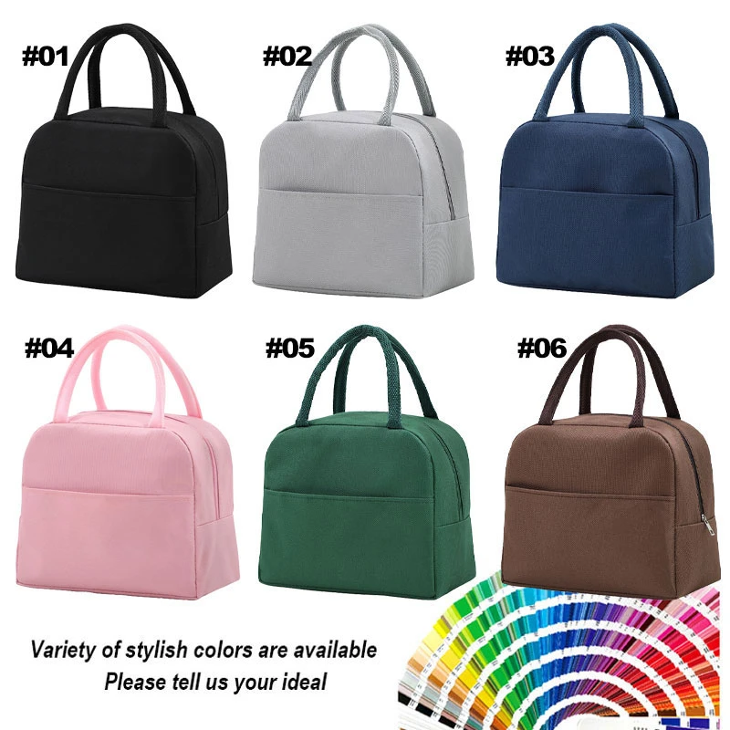 New Trendy Solid Color Water-Resistant Aluminum Foil Insulated Thermal Lunch Bags for Takeaway Picnic Meal Storage Pack