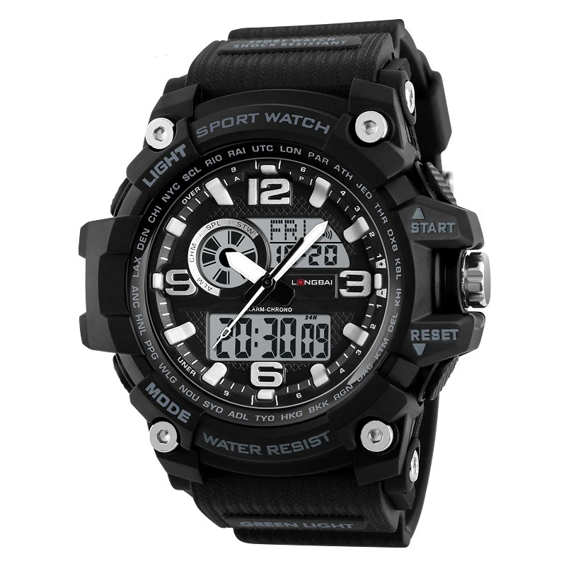 Waterproof Popular Sports Digital Watches Multi Function Luminous Clock Wrist Watch Man OEM