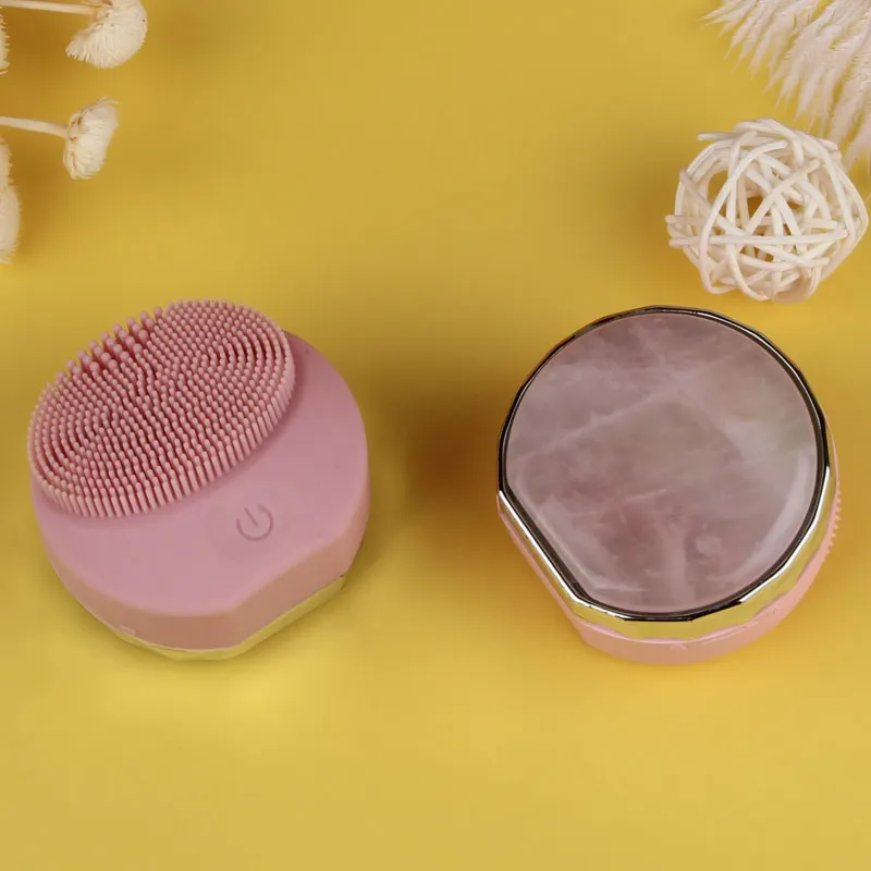 2020 Mini Portable Waterproof Sonic Face Cleansing Brush Massage Electric Silicone Facial Cleanser Brush