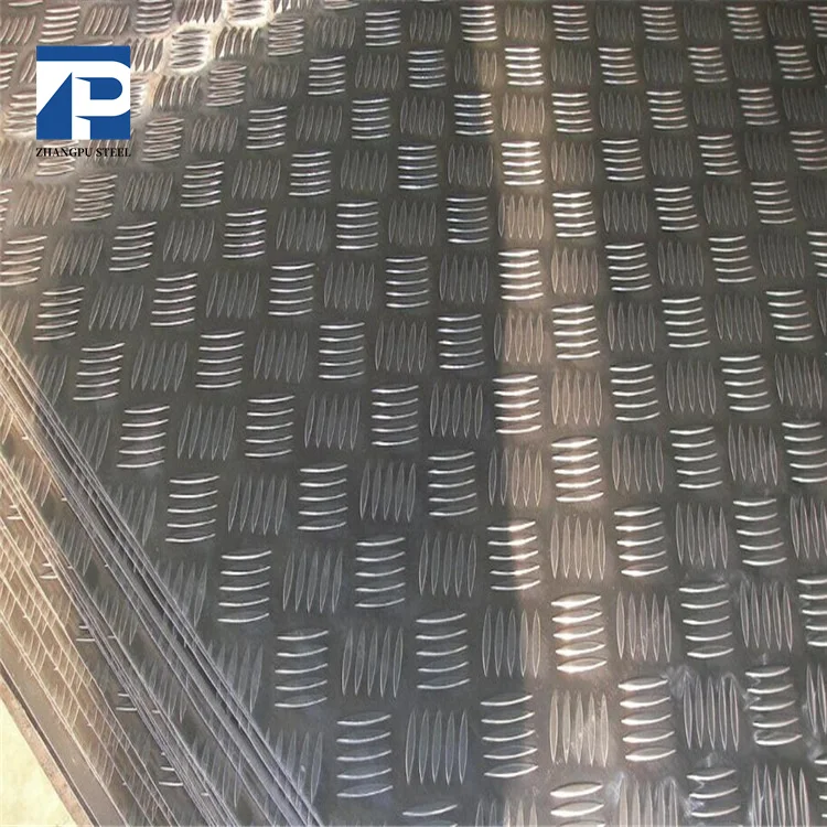 1050H24 1100 3A21 3005 5083H112 5A03 Embossed 5 Bar Ribbed antiskid Checkered Aluminum Sheet