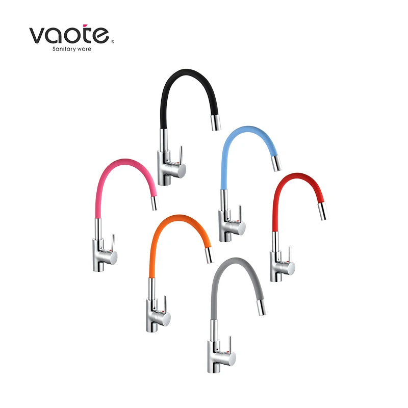 colorful good design brass material kitchen mixer flexible spout kitchen faucets